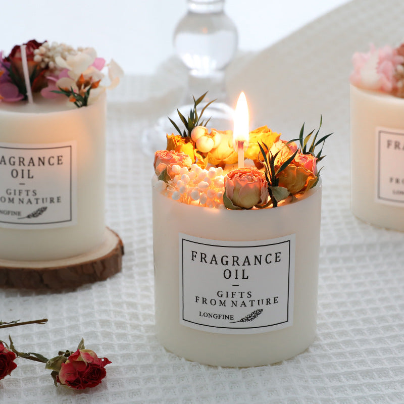 Blooming Love Dried Flower Candle